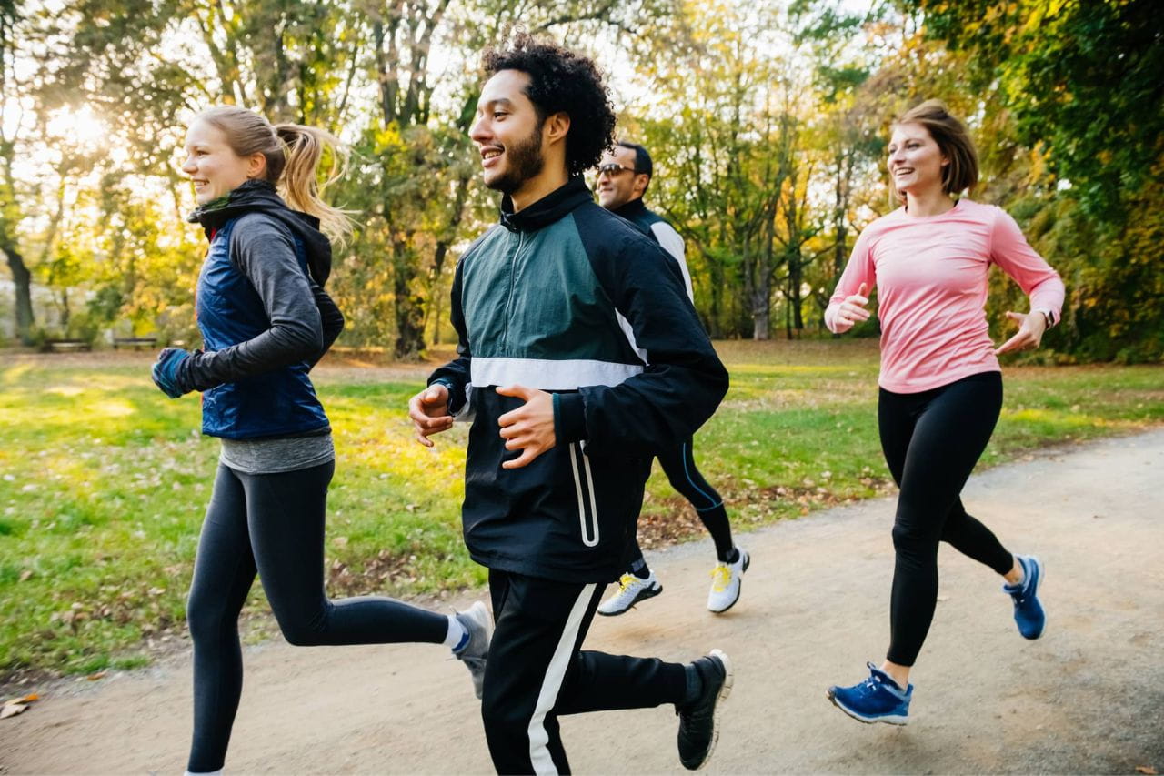 Group of People Running in the park