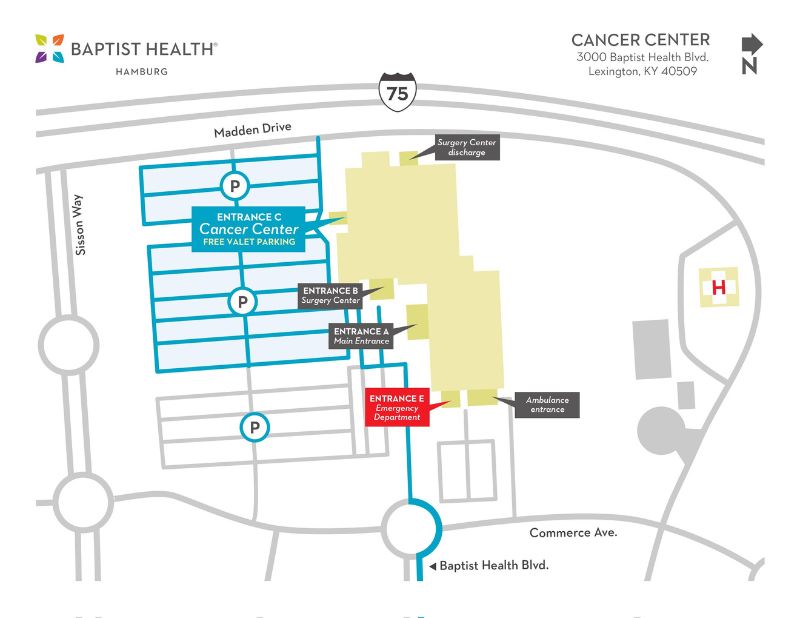 Map of Baptist Health Radiation Oncology at Baptist Health Hamburg