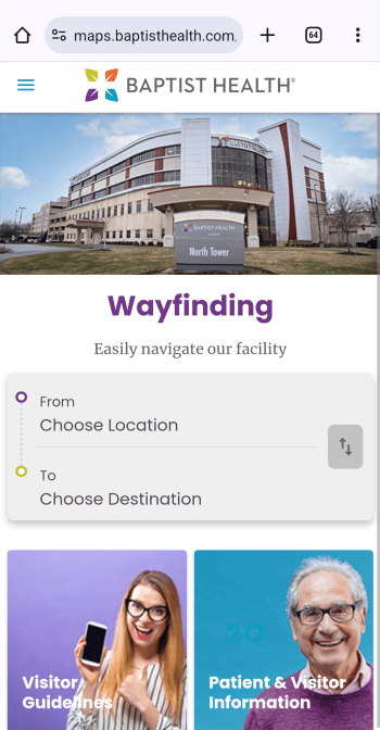 baptist health hardin wayfinding home screen