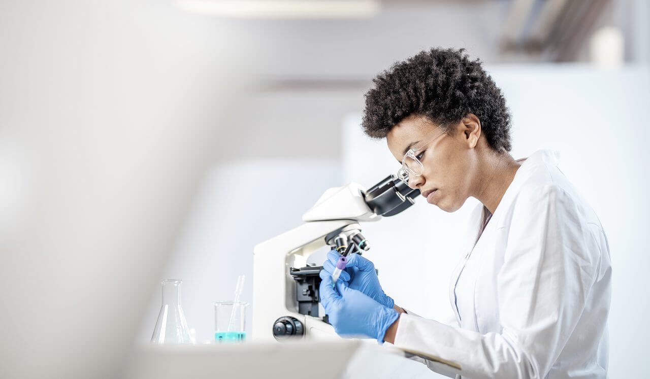 Woman with Microscope