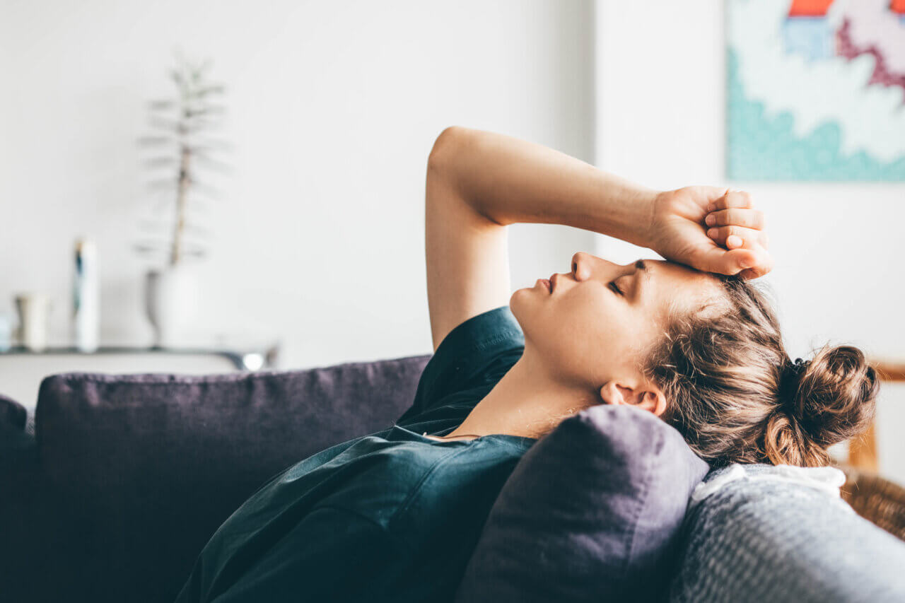 woman with a headache