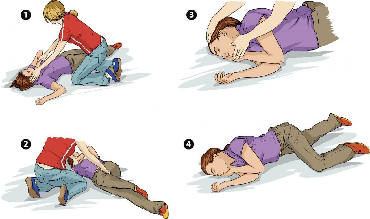 Proper techniques for chest compression. Illustration about emergency help  and perform CPR. First aid for person has stopped breathing. Stock Vector