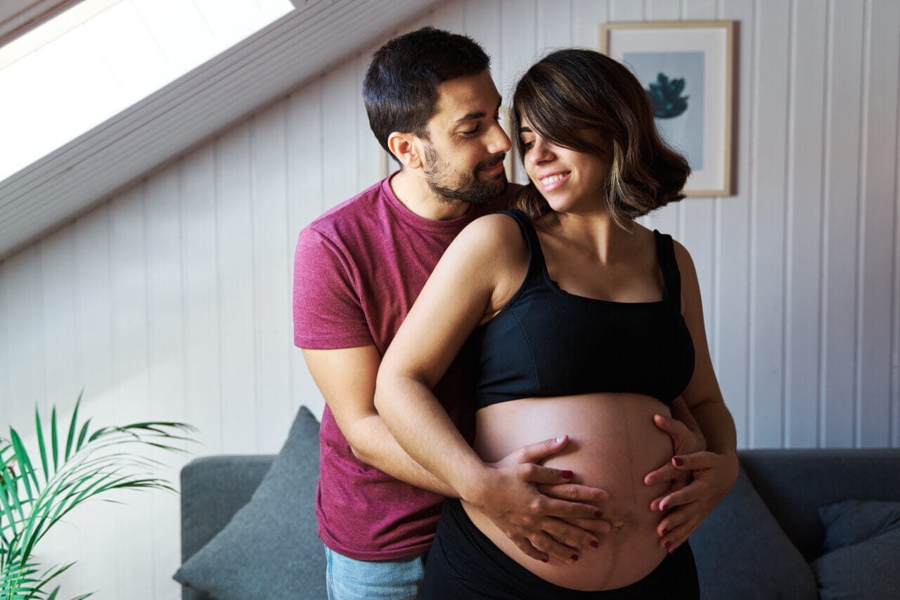 happy pregnant couple